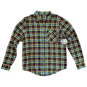 NEFF Flannel Button-down Shirt Men’s Small Black Yellow Red Blue
